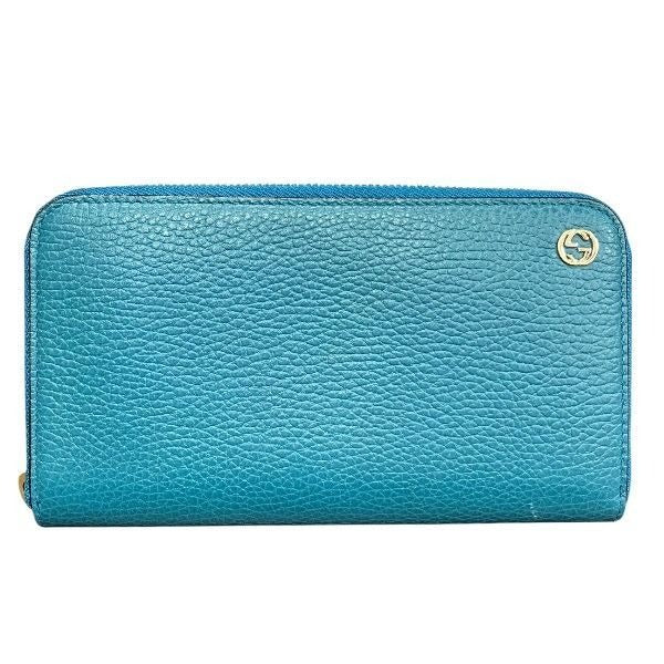 Gucci Interlocking Turquoise Blue Zip Around Wallet