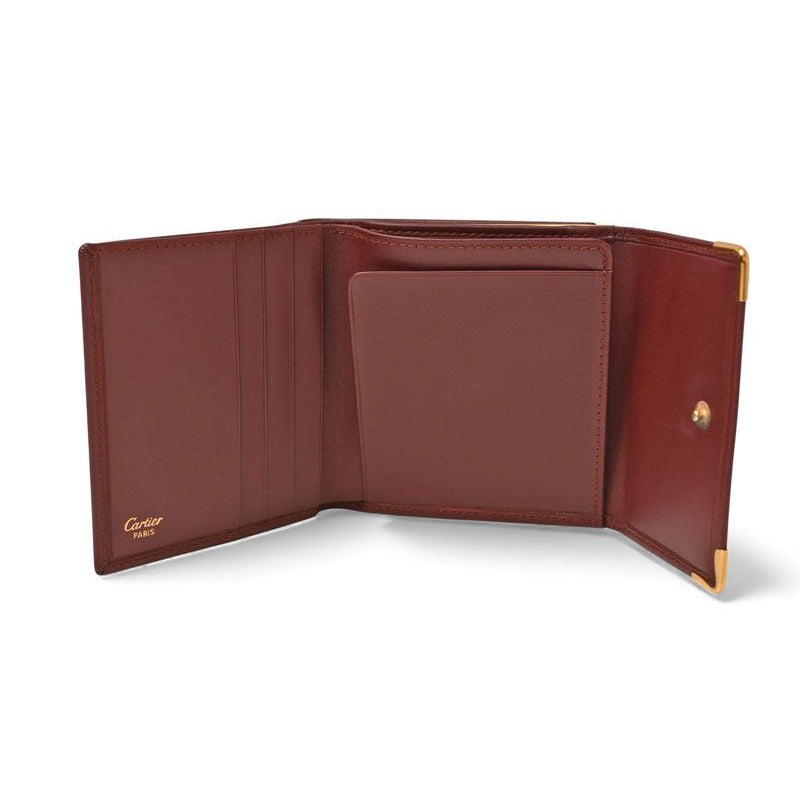 Cartier Folded Wallet Trifold Vintage Must de Cartier Bordeaux — view 2