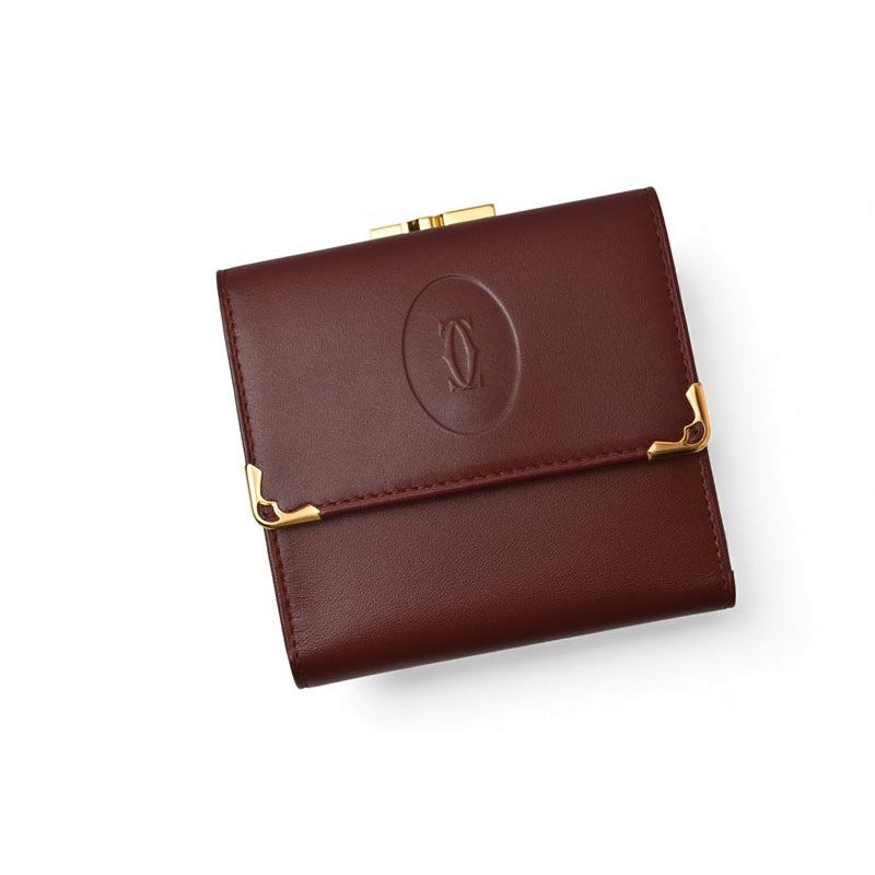 Cartier Folded Wallet Trifold Vintage Must de Cartier Bordeaux — view 3