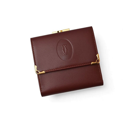 Cartier Folded Wallet Trifold Vintage Must de Cartier Bordeaux — view 3