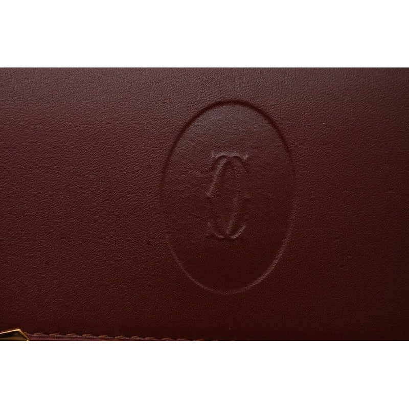 Cartier Folded Wallet Trifold Vintage Must de Cartier Bordeaux — view 4