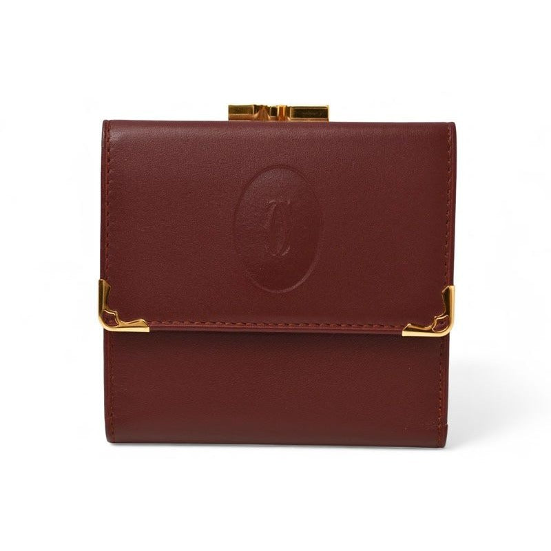 Cartier Folded Wallet Trifold Vintage Must de Cartier Bordeaux