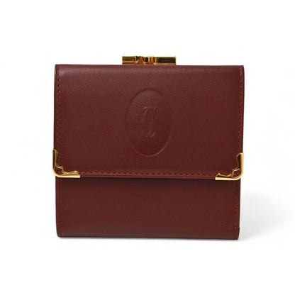 Cartier Folded Wallet Trifold Vintage Must de Cartier Bordeaux