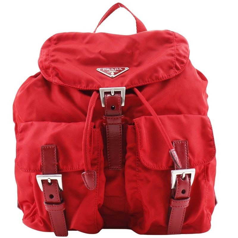 Prada Vera Sport Bz6677 Nylon Rosso Red Backpack Daypack