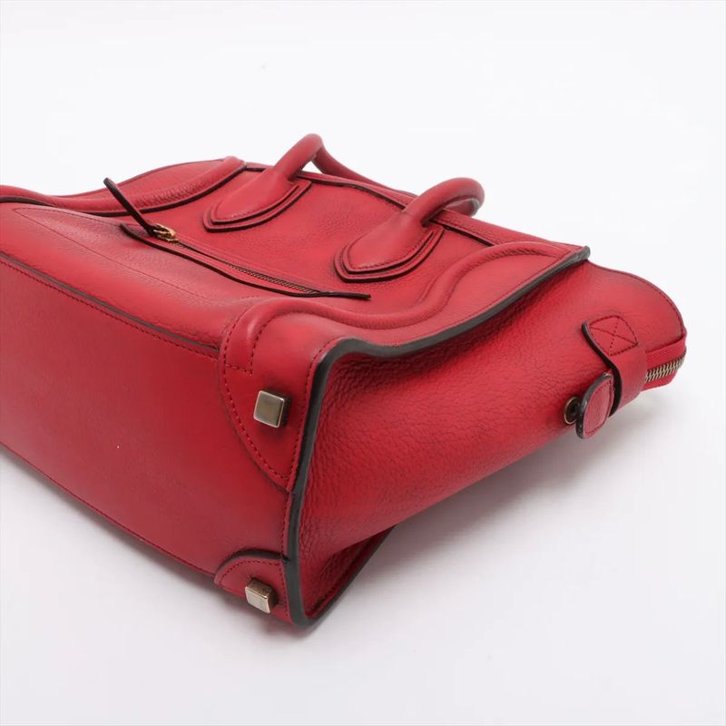 Celine Luggage Micro Shopper Leather Handbag Tote Women's EEE Cw67-1