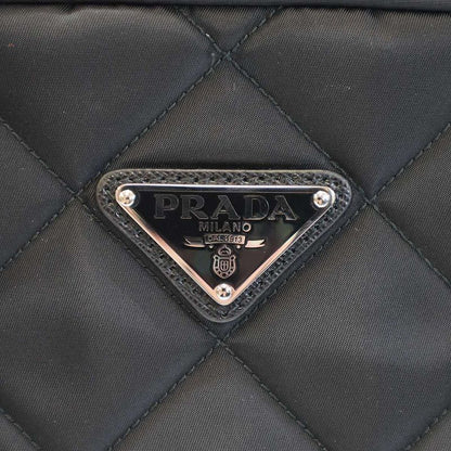 Prada Quilted Chain Tote Bag Nylon Quilted Chain Tote Bag 1bb903 Black