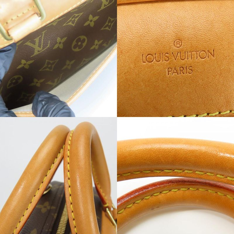 Louis Vuitton Handbag Trouville M42228 Monogram Nubuck Brown Gold Hardware
