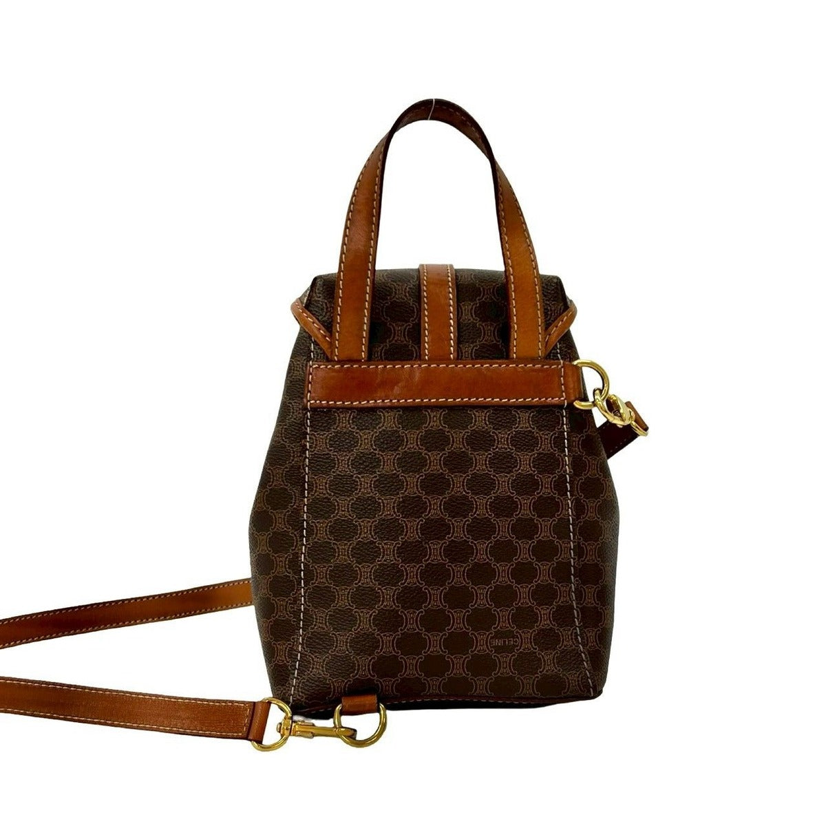 Celine Vintage Macadam Blason Triomphe Pattern Leather 2-Way Belt Bag — view 3
