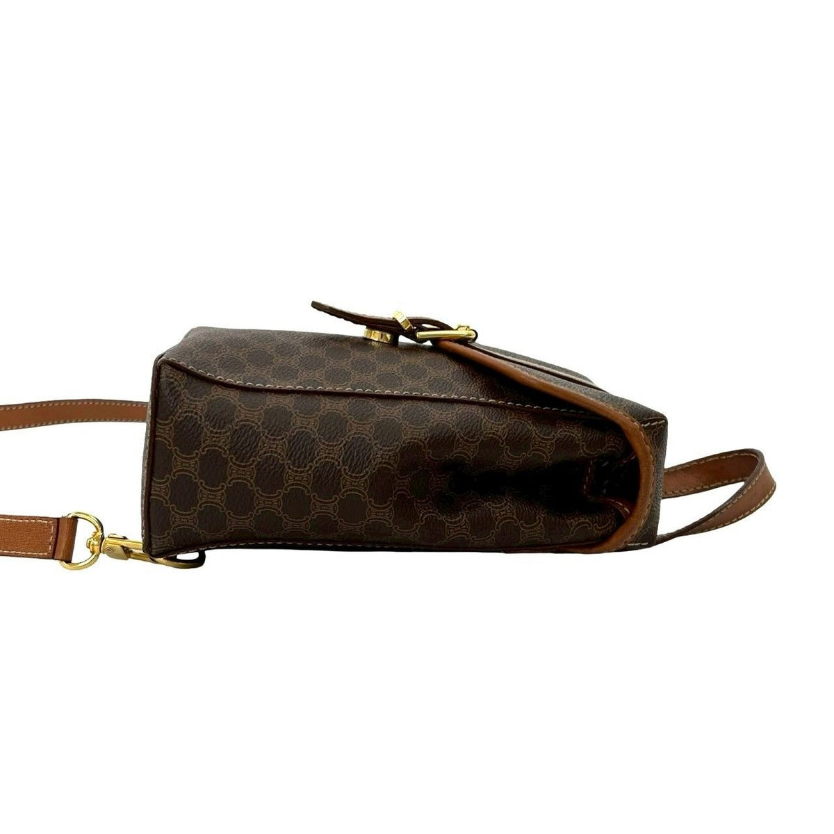 Celine Vintage Macadam Blason Triomphe Pattern Leather 2-Way Belt Bag — view 6