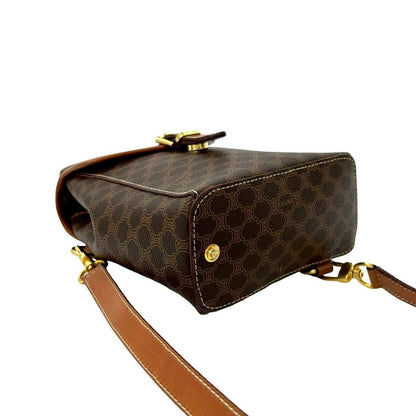 Celine Vintage Macadam Blason Triomphe Pattern Leather 2-Way Belt Bag — view 7
