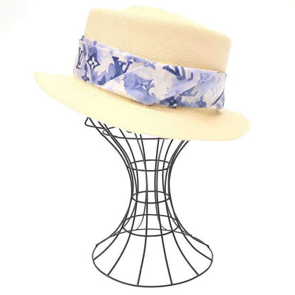 Louis Vuitton Monogram Watercolor Chapeau Summertime Straw Hat M76762 Ivory 58