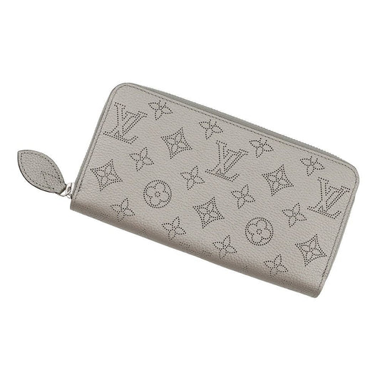 Louis Vuitton Wallet Monogram Mahina Zippy Metallic Gray