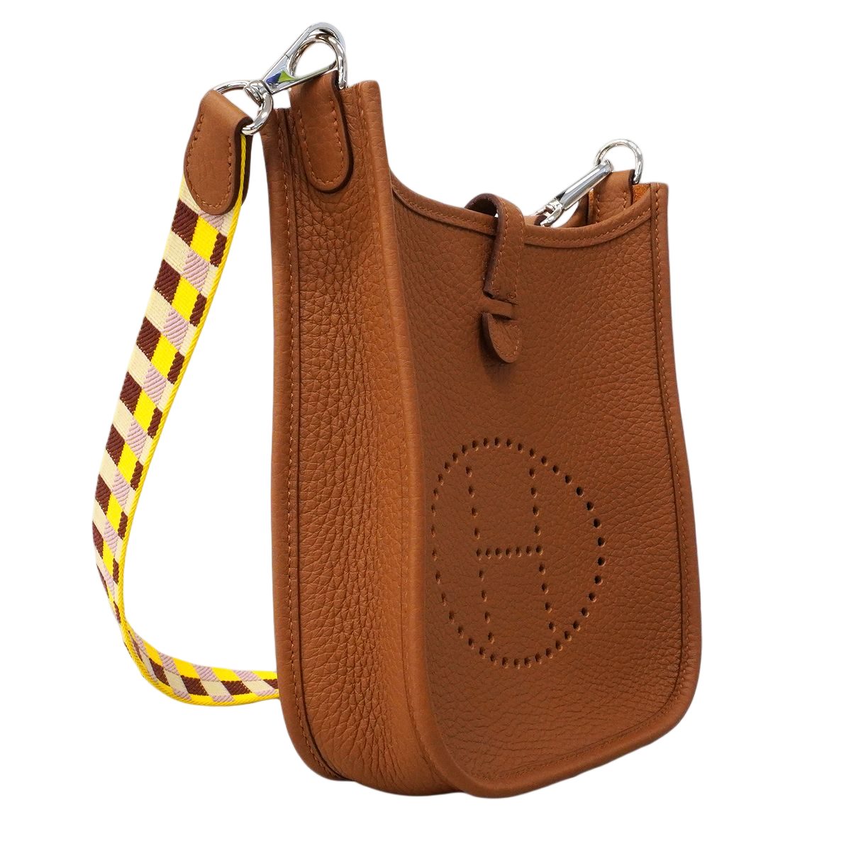 Hermes Shoulder Bag Evelyne TPM Taurillon Clemence Gold Silver — view 2