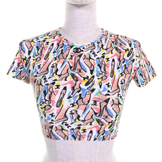 CHANEL Vintage P95 Po5010 Coco Mark Logo Pumps Total Pattern Crewneck Cropped