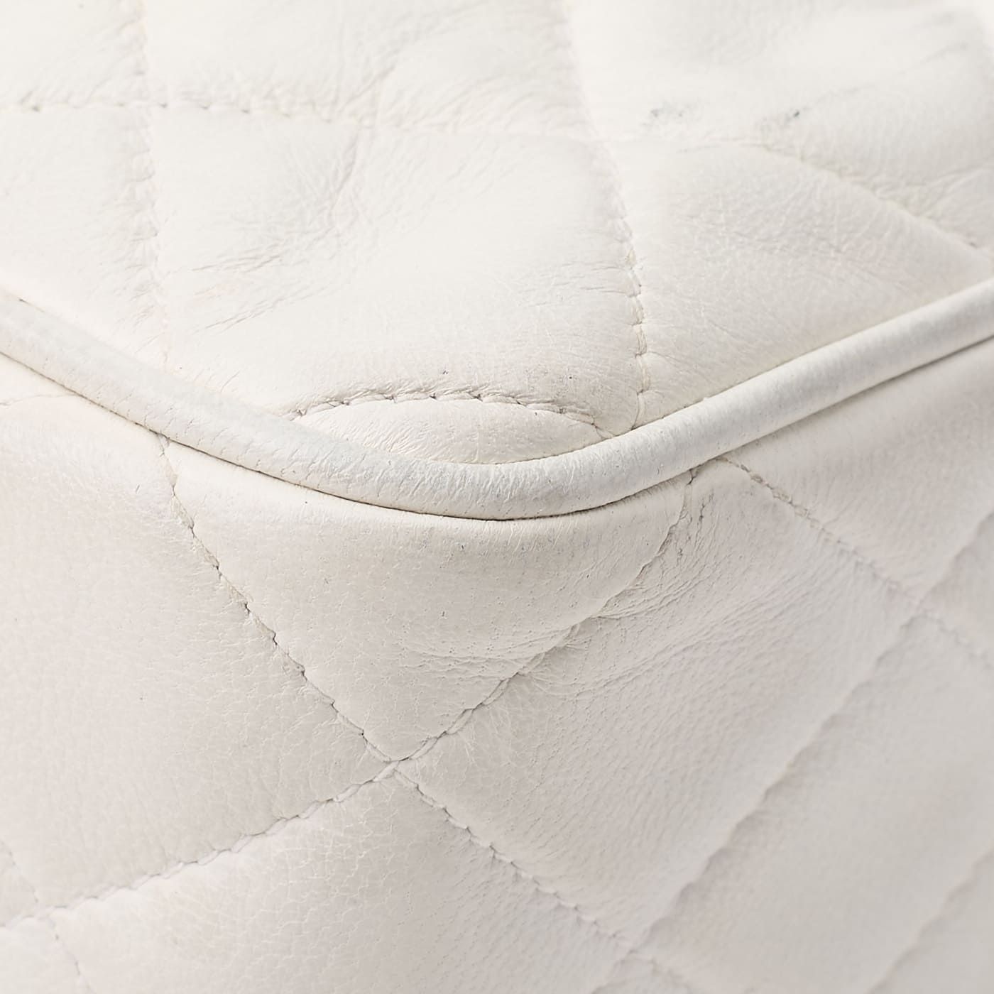 Chanel Matelasse Coco Mark With Fringe Bijoux Chain Shoulder Lambskin White