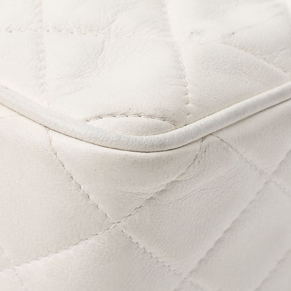 Chanel Matelasse Coco Mark With Fringe Bijoux Chain Shoulder Lambskin White