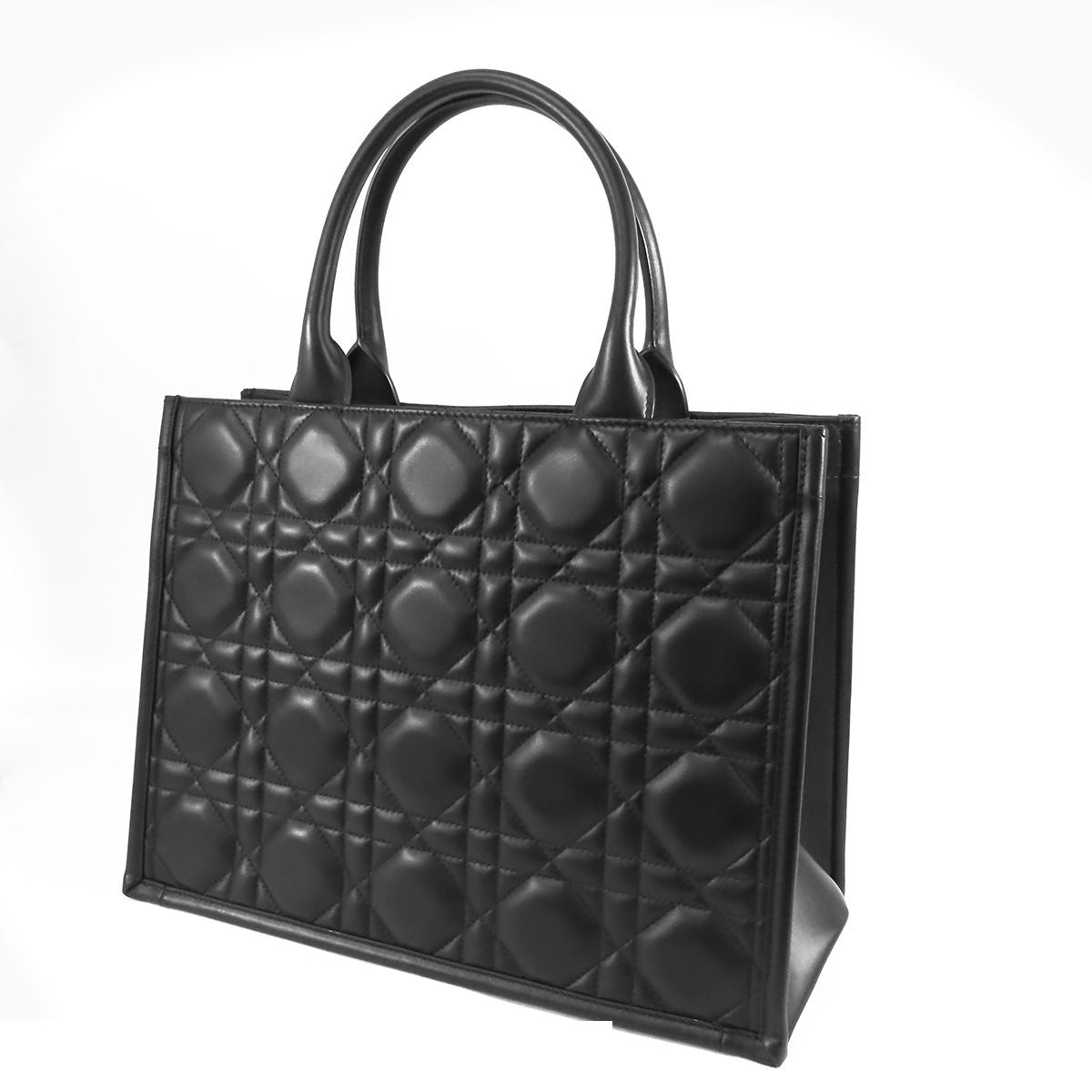Dior Book Tote Black Leather Cannage 2-Way Shoulder Bag — view 2