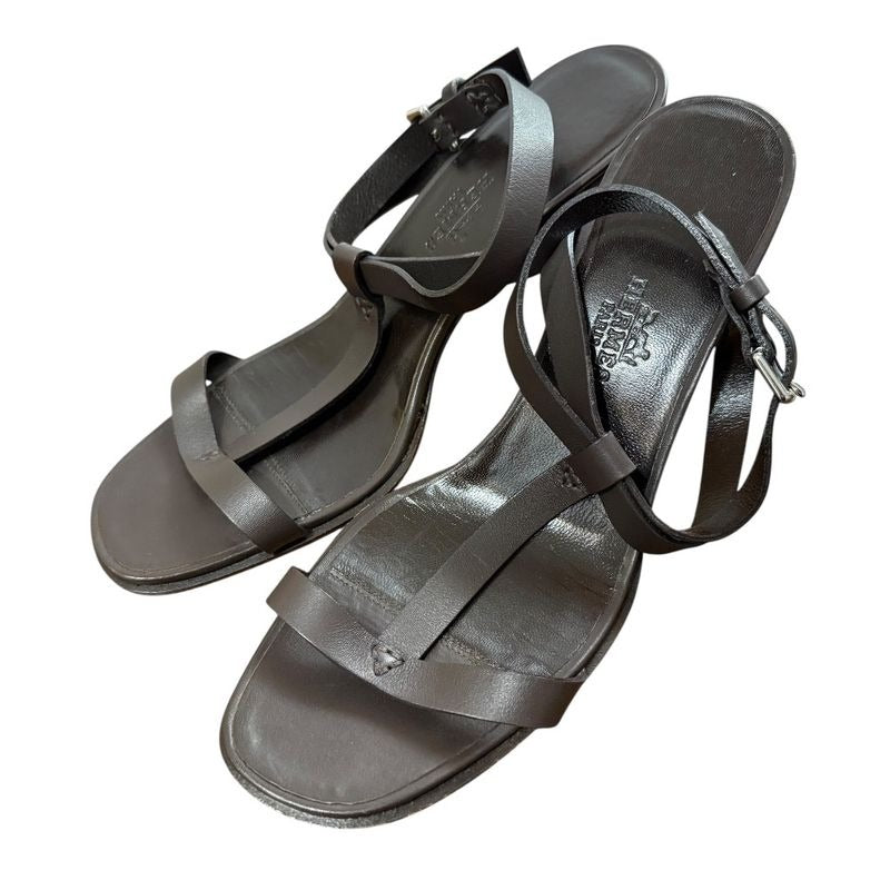 Hermes Leather Strap Sandals Size 36 1/2 Brown