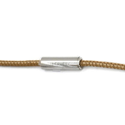 Hermes Necklace H Equipe Nautique Buffalo Horn Leather Lacquer Sesame and Blue