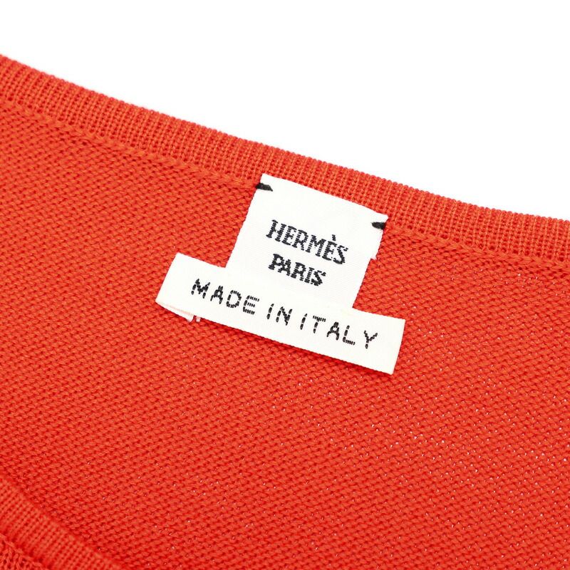Hermes Knit Size 34 Short Sleeve Sweater Silk And Cotton [made In Italy