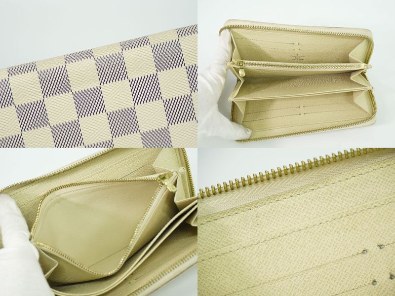 Authentic Louis Vuitton LV Old Shape Zippy Wallet Damier Azure Long Wallet