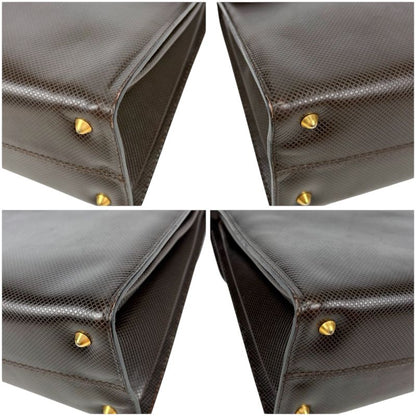 Bottega Veneta Marco Polo 2WAY Top Handle Bag Shoulder Bag Dark Brown Pvcleather