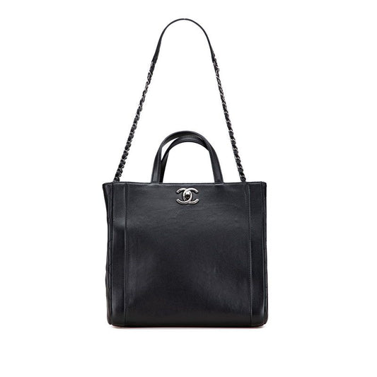 Chanel Coco Mark Handbag Chain Shoulder Bag Black Caviar Skin Women Chanel