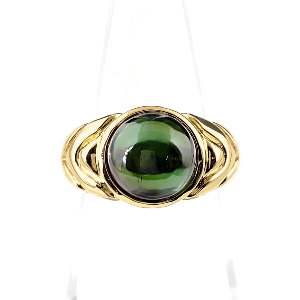 Bvlgari Passo Doppio Ring YG Yellow Gold Tourmaline