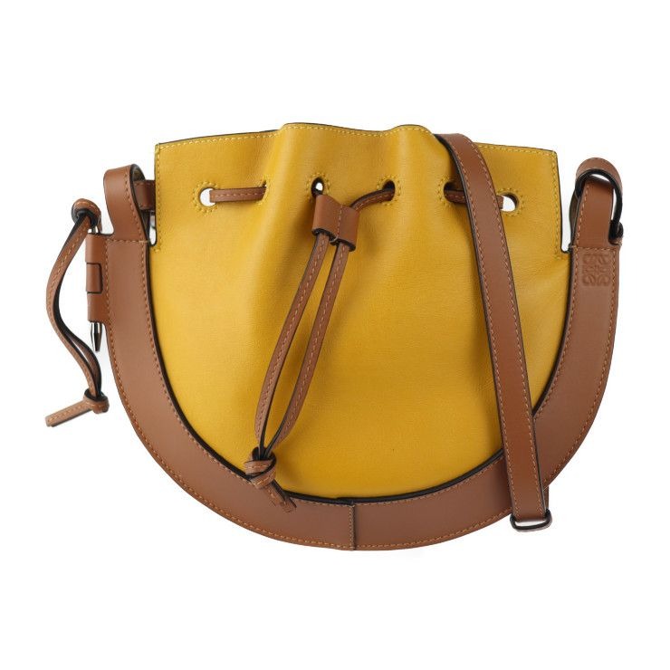 Loewe Horseshoe Shoulder Bag X03 Leather Yellowish Brown Drawstring