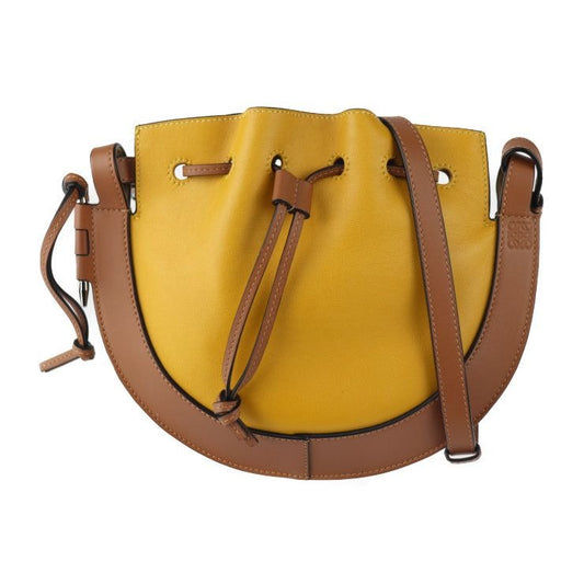 Loewe Horseshoe Shoulder Bag X03 Leather Yellowish Brown Drawstring