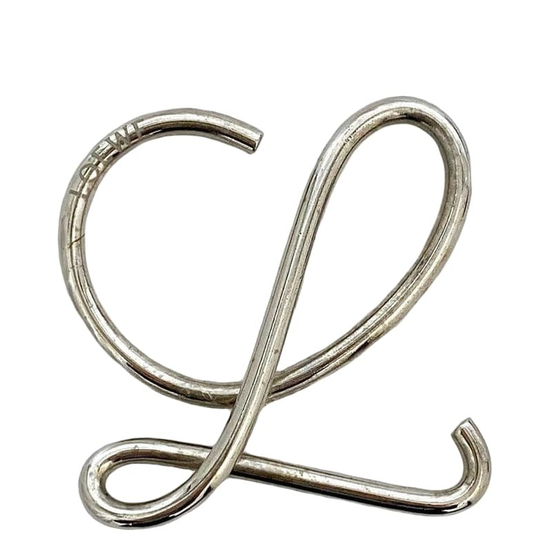 Loewe Key Ring Silver Anagram Metal
