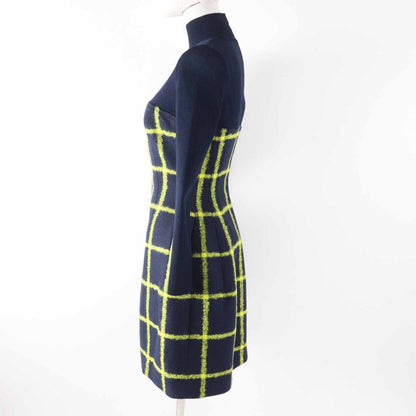 Christian DIOR 5a21617a1161 Wool Mohair Runway Worn Check Flared Knit Dress