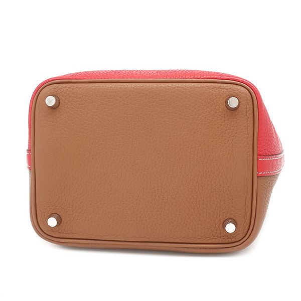 Hermes Handbag Picotin Lock PM Cazac Taurillon Clemence Rouge Coup and Gold