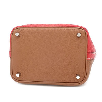 Hermes Handbag Picotin Lock PM Cazac Taurillon Clemence Rouge Coup and Gold