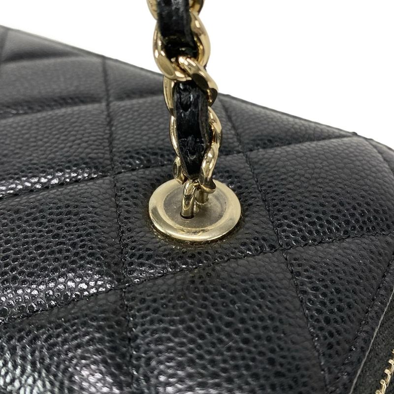 Chanel Vanity Bag Matelasse Ap1341 Black Chain Shoulder/gold Hardware