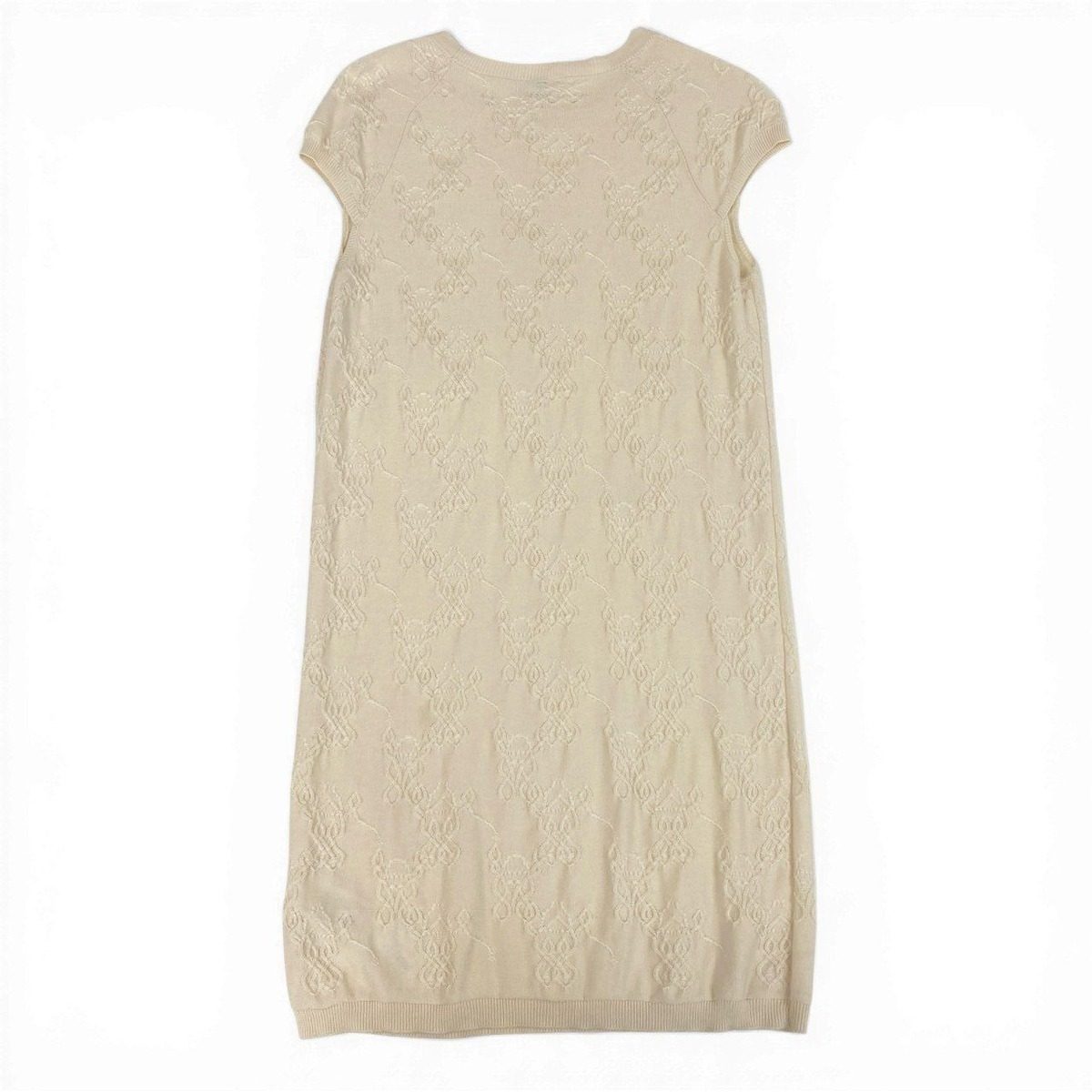 Hermes Id7 French Sleeve Silk Blend Knit Dress 36 Ivory Cashmere Sweater — view 3