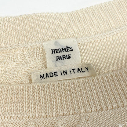 Hermes Id7 French Sleeve Silk Blend Knit Dress 36 Ivory Cashmere Sweater — view 7