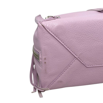 Balenciaga Handbag Shoulder Bag Paper A6 Zip Around 370926 Leather Pink Silver