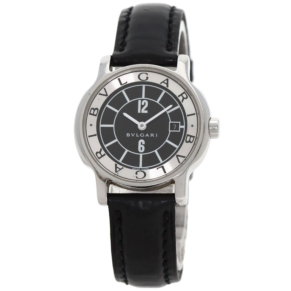 Bvlgari Solo Tempo Watch SS Leather