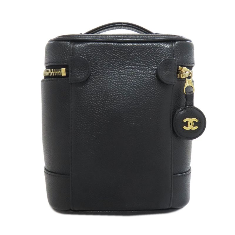 Chanel Vanity Gold Hardware Tote Bag Grained Calfskin Women's