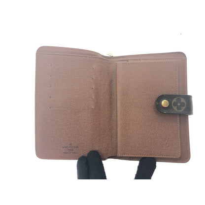 Louis Vuitton Women's Bifold Wallet Monogram Porte Papier Zip M61207 Brown
