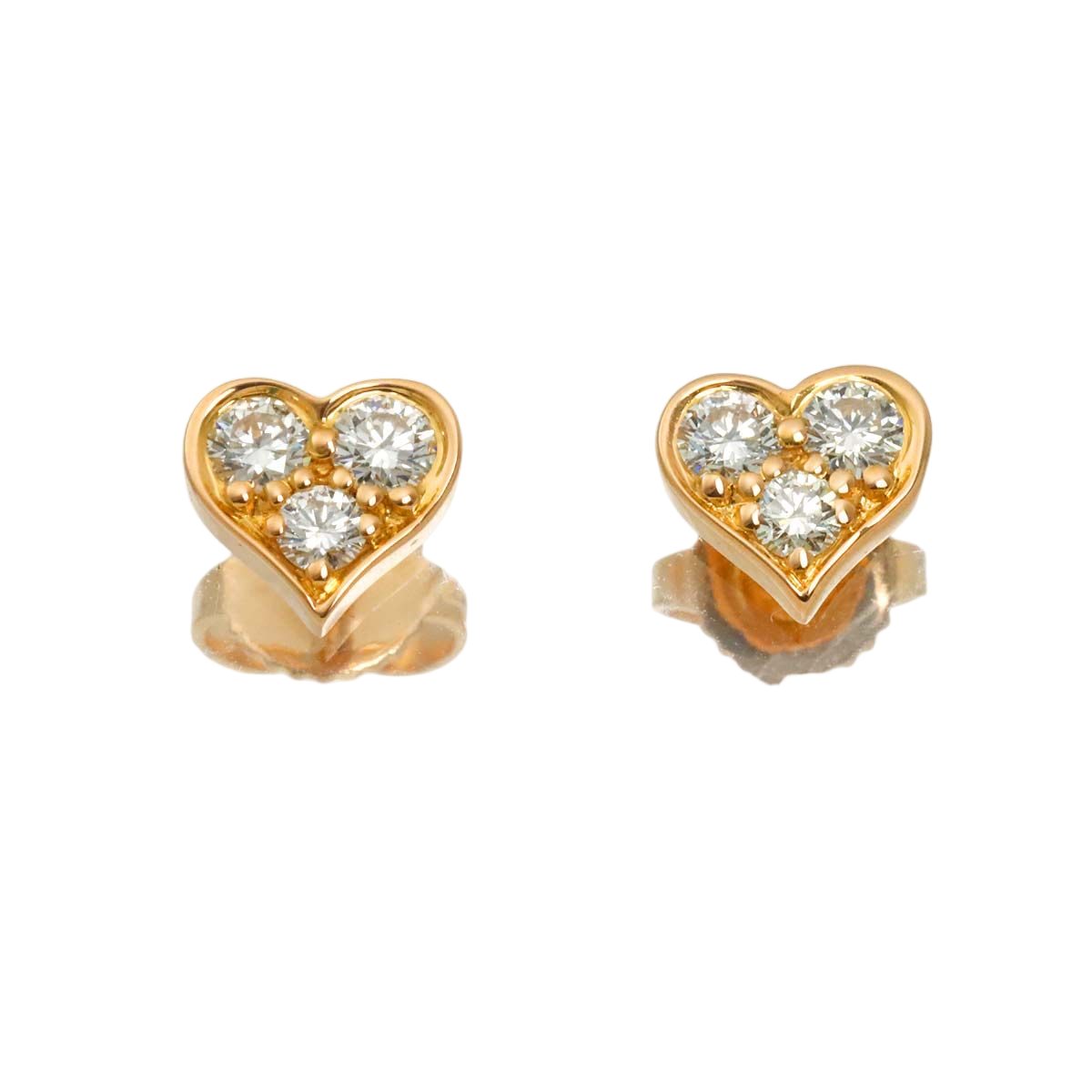 Tiffany & Co Sentimental Heart Diamond Earrings 18k PG Pink Gold 750 Pierced