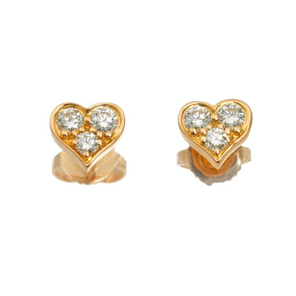 Tiffany & Co Sentimental Heart Diamond Earrings 18k PG Pink Gold 750 Pierced