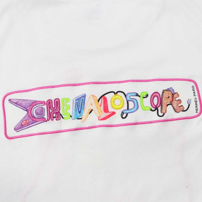 Hermes 23SS 3e4507dh 100% Cotton Short Sleeve T-shirt Dress White Multi 34