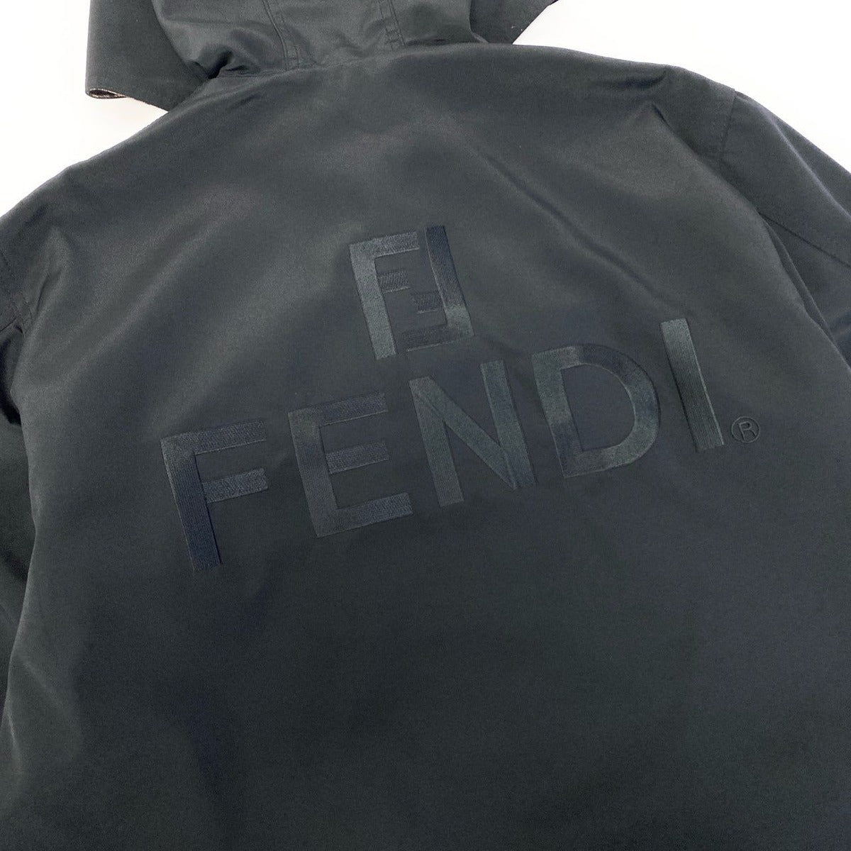 Fendi Ib6 Logo Leopard Pattern Reversible Coat Outer Zip Up Brown — view 9