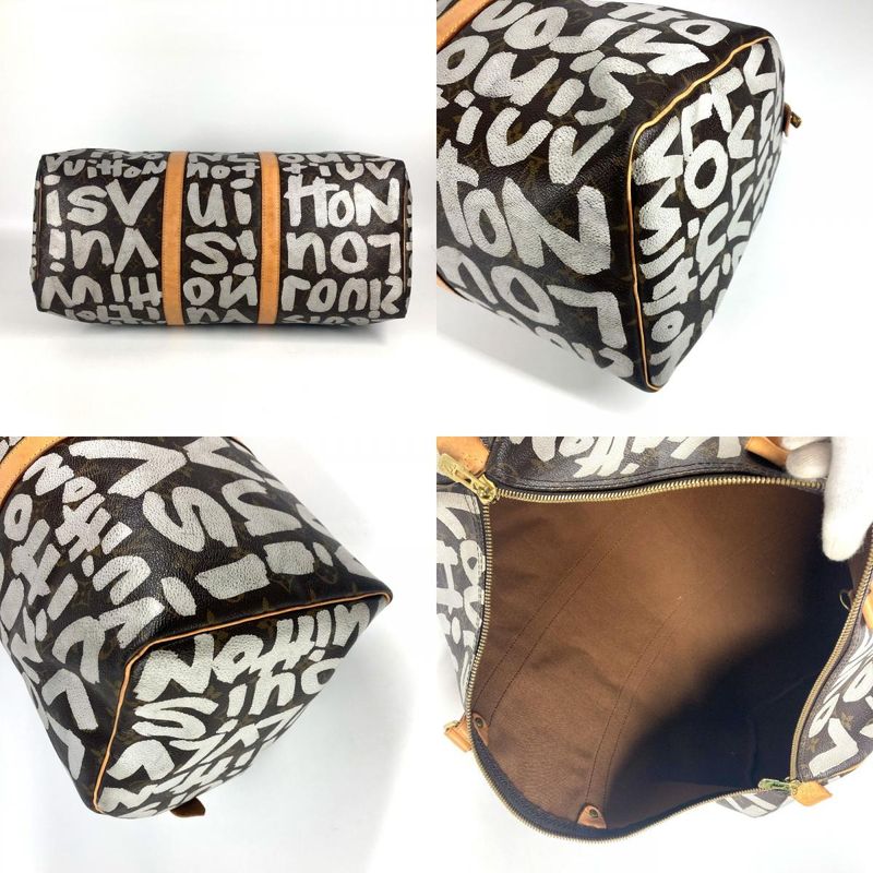 Louis Vuitton Boston Bag Keepall 50 M92197 Monogram Graffiti Canvas Brown