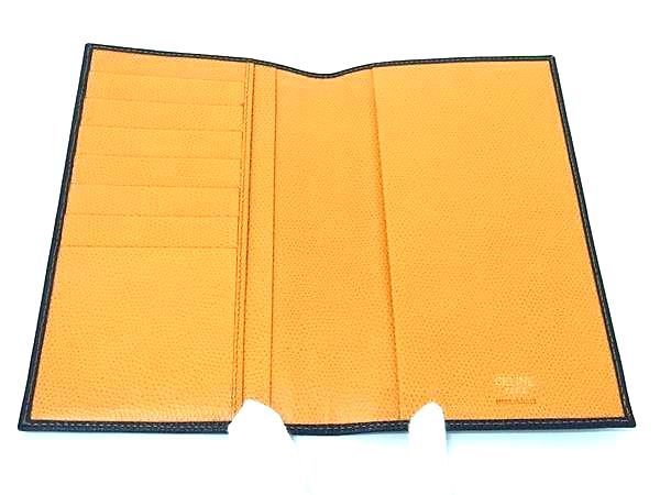 Celine Leather Bifold Long Wallet Men's Women's Navy Bk2603