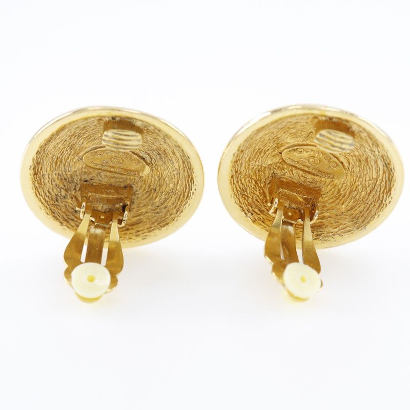 Chanel Coco Mark Matelasse Vintage Gold Plated Ladies 27.8g Earrings