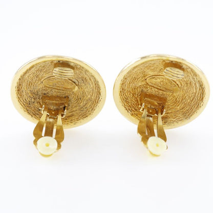 Chanel Coco Mark Matelasse Vintage Gold Plated Ladies 27.8g Earrings