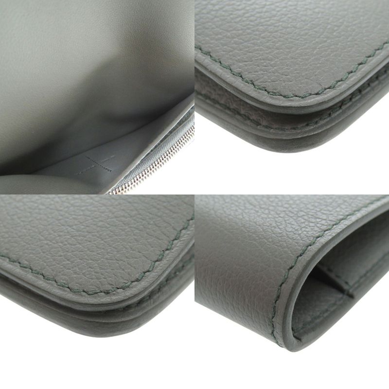 Hermes Dogon Compact Coin Case Leather Vert Amand Evercolor W Engraved 1193